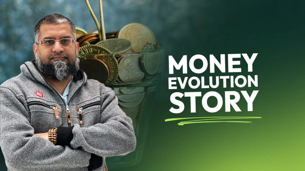 Zeeshan Usmani explaining the evolution of money and how understanding it strengthens financial awareness